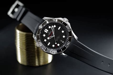 black rubber strap for omega seamaster